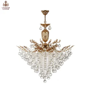 لوستر 18 شعله انتیک رنگ برنز