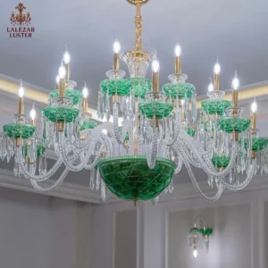 لوستر باکرات مجلسی سبز سفید مجلسی