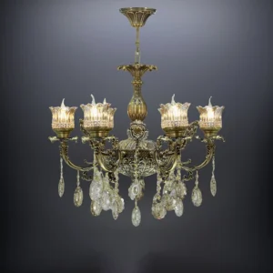 لوستر کلاسیک کریستالی شید دار